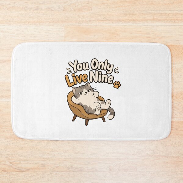 Item preview, Funny Cat You Only Live Nine Design designed and sold by Dmo3HarkoArt.