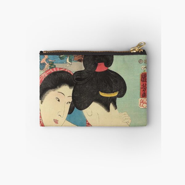 Item preview, Japanese Vintage Ukiyo-e Woman Looking in Mirror with Cat Kuniyoshi Woodblock Print designed and sold by vekotpu.