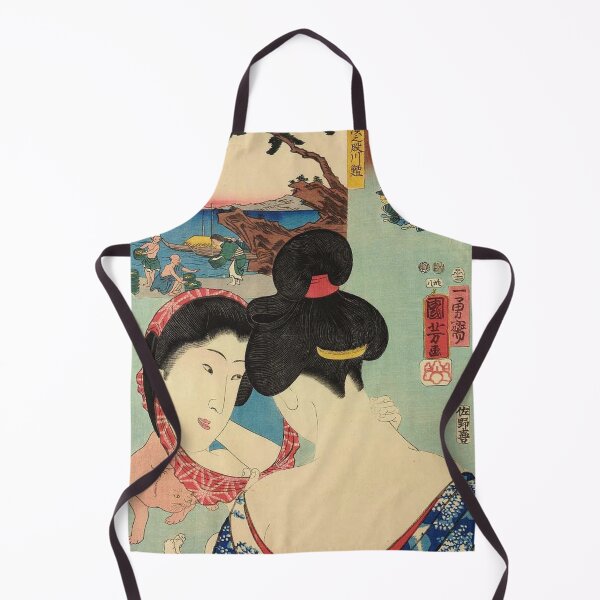 Item preview, Japanese Vintage Ukiyo-e Woman Looking in Mirror with Cat Kuniyoshi Woodblock Print designed and sold by vekotpu.