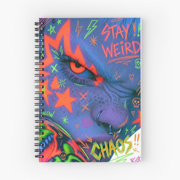 Item preview, UV‑Riot Glimmer: The Neon Face‑Freak Running Full Glow‑Lore Voltage designed and sold by Print Fiction.