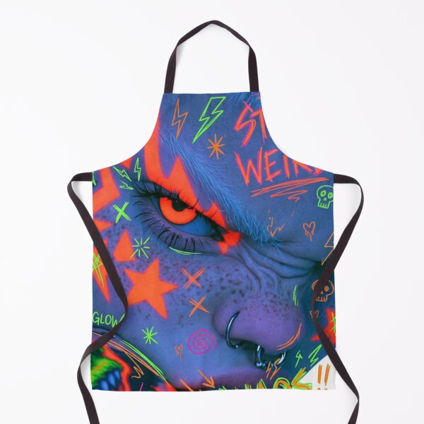 Item preview, UV‑Riot Glimmer: The Neon Face‑Freak Running Full Glow‑Lore Voltage designed and sold by Print Fiction.
