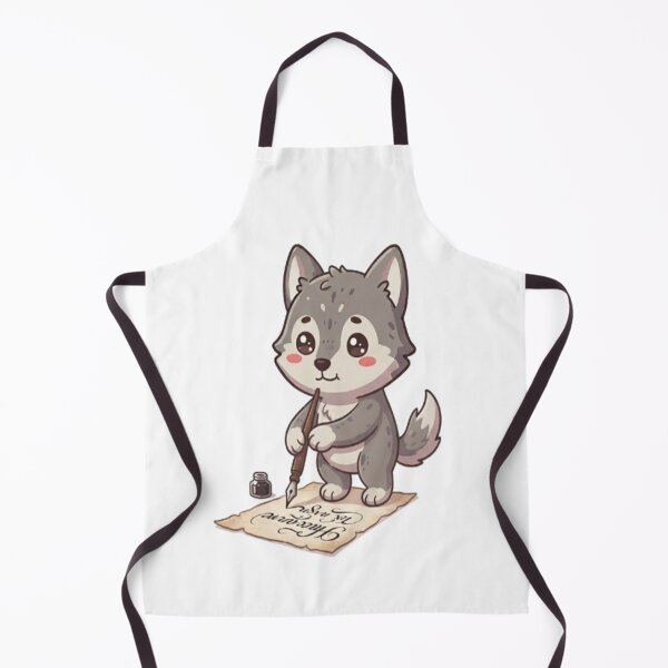 Item preview, Cute Wolf Writing Calligraphy Letter designed and sold by Ella_Sketch.