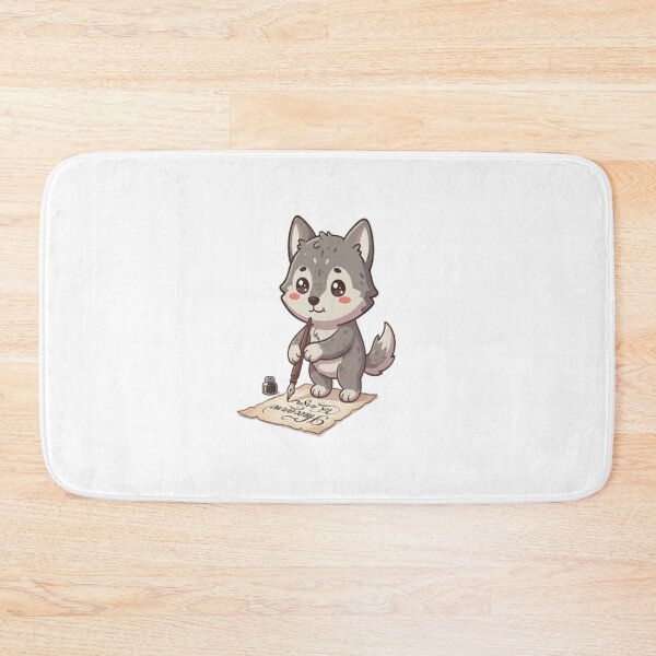 Item preview, Cute Wolf Writing Calligraphy Letter designed and sold by Ella_Sketch.