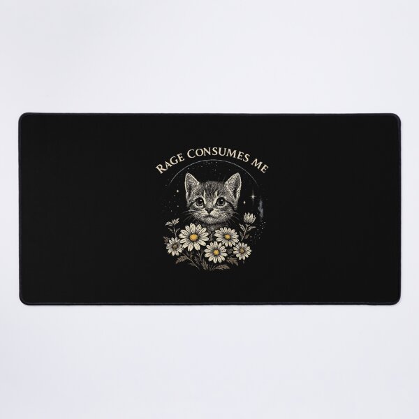 Item preview, Funny Sarcastic Cute Cat with Flower Design Showing Rage and Attitude designed and sold by kidgoback.