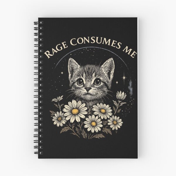 Item preview, Funny Sarcastic Cute Cat with Flower Design Showing Rage and Attitude designed and sold by kidgoback.