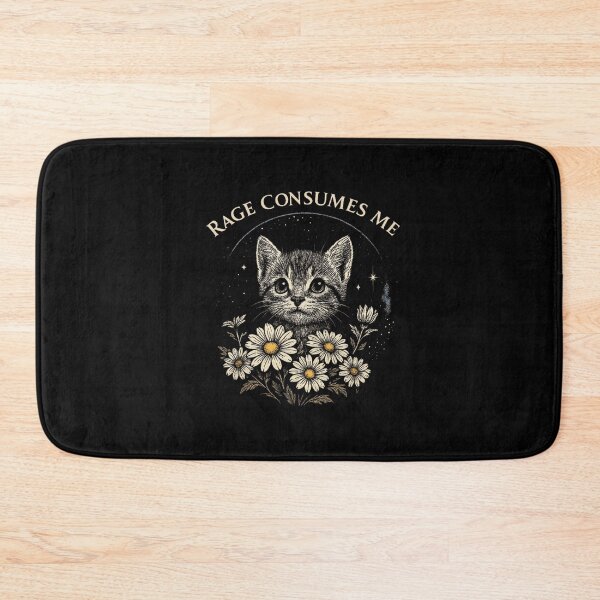 Item preview, Funny Sarcastic Cute Cat with Flower Design Showing Rage and Attitude designed and sold by kidgoback.
