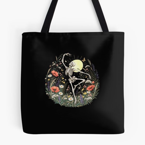 Item preview, Funny Dancing Halloween Skeleton Wildflower Art designed and sold by elderberry.