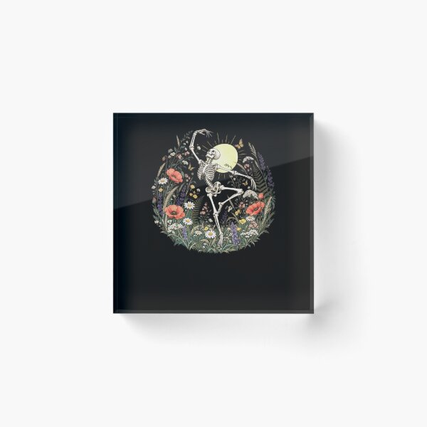 Item preview, Funny Dancing Halloween Skeleton Wildflower Art designed and sold by elderberry.