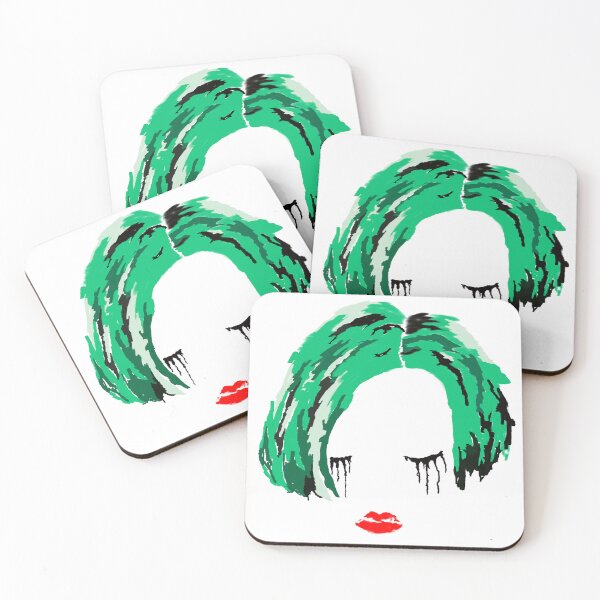 Item preview, Chica de pelo verde y labios rojos designed and sold by khy-art-print.