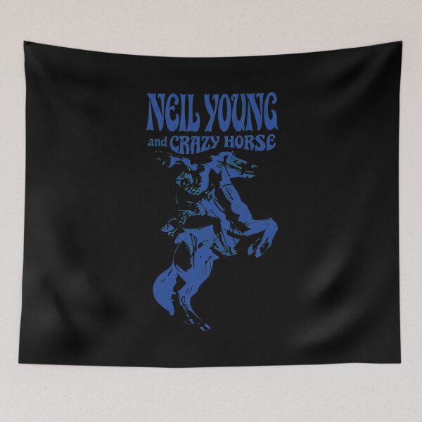 Item preview, Neils Youngs and Crazys Horse Rearing Horse Blue  designed and sold by TinaFangcao.