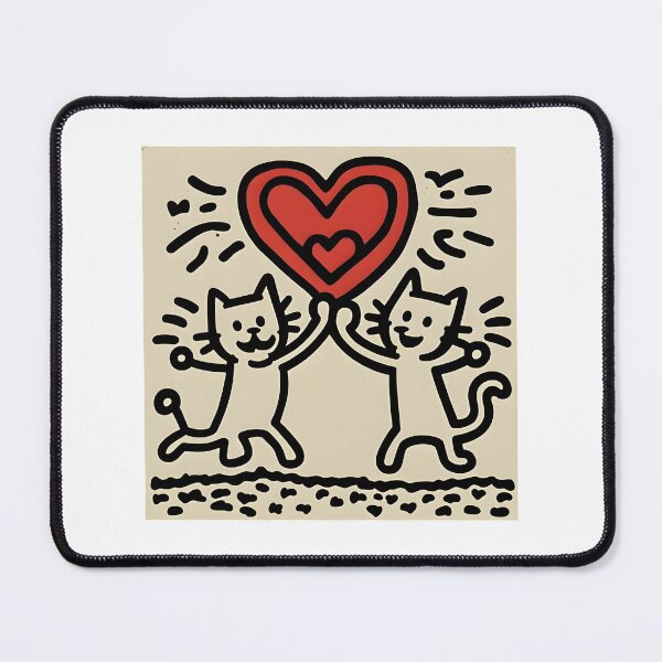 Item preview, Playful Keith Haring Style Cats Illustration for Cat Lovers designed and sold by kidgoback.