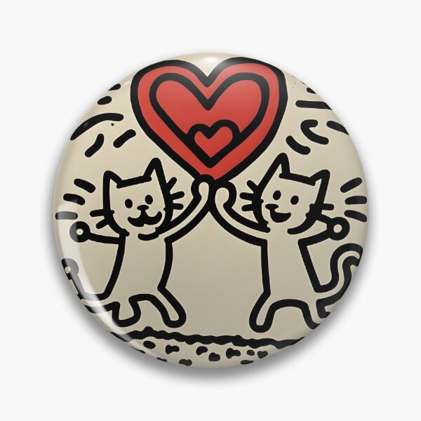 Item preview, Playful Keith Haring Style Cats Illustration for Cat Lovers designed and sold by kidgoback.