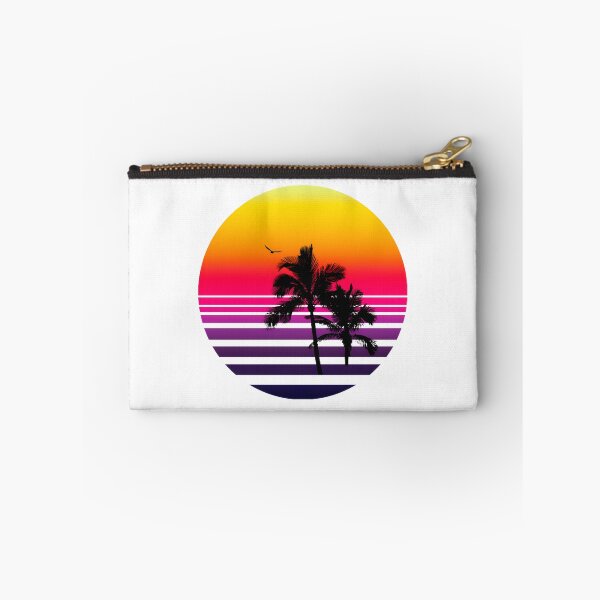 Item preview, Retro Sunset Landscape with Palm Trees and Soaring Seagull Silhouette designed and sold by CgBubble.