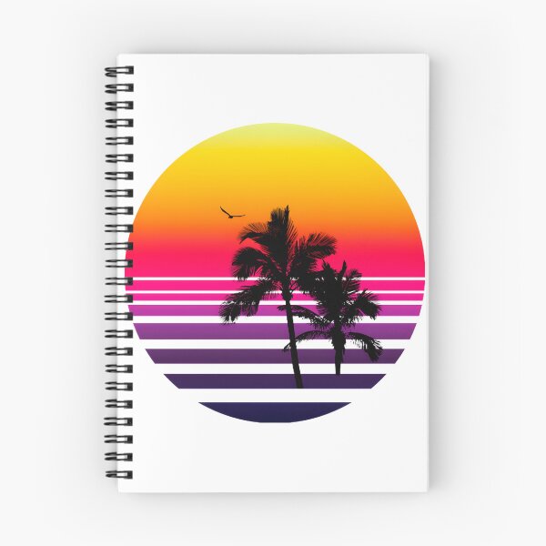 Item preview, Retro Sunset Landscape with Palm Trees and Soaring Seagull Silhouette designed and sold by CgBubble.