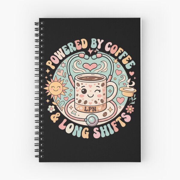 Item preview, Powered By Coffee And Night Shifts Nurse Retro Groovy Cute Coffee Mug Stethoscope Design designed and sold by KreatoLab.