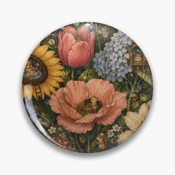 Item preview, Cottagecore Woodland Mice Floral Storybook Art designed and sold by SleepyLlamaClothes.
