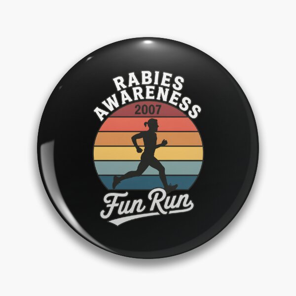 Item preview, Rabies Awareness Fun Run 2007 Retro Sunset Runner designed and sold by irasmith.