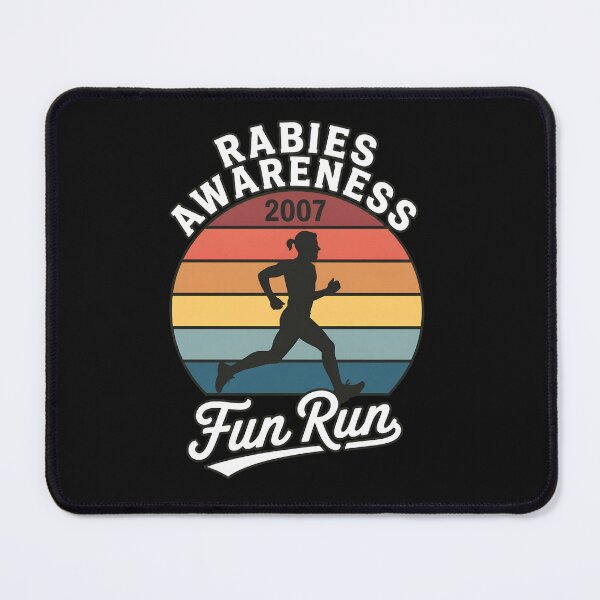 Item preview, Rabies Awareness Fun Run 2007 Retro Sunset Runner designed and sold by irasmith.