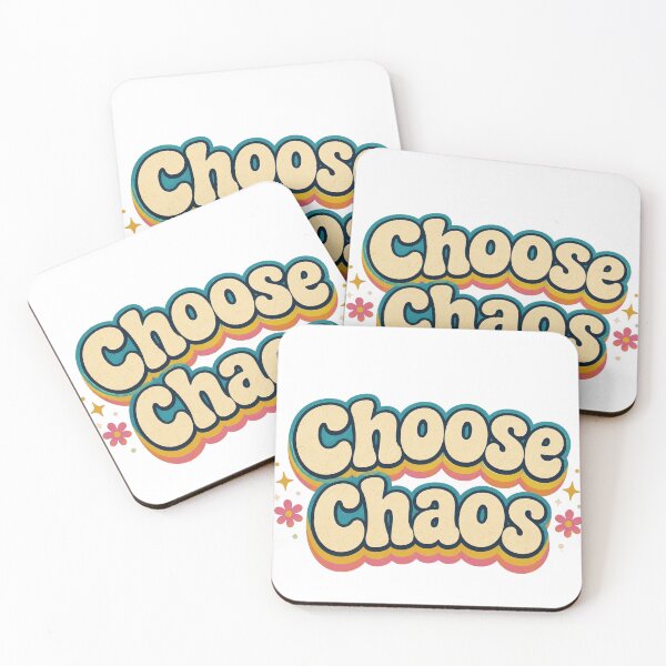 Item preview, Choose Chaos Cute Retro Rainbow Typography designed and sold by SleepyLlamaClothes.
