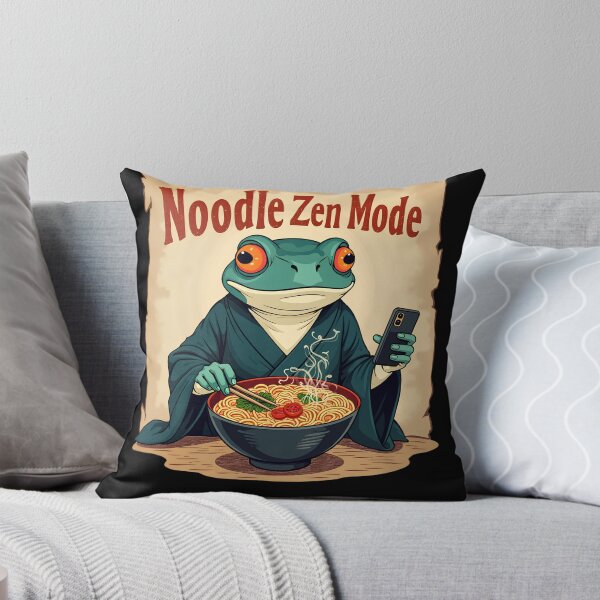 Item preview, Grumpy Frog Eating Ramen designed and sold by Majerdesign.