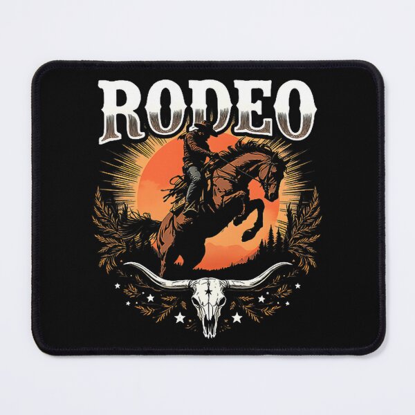 Item preview, Wild West Rodeo Cowboy Riding Bucking Bronco Western Theme Art designed and sold by AKIBAJARA.