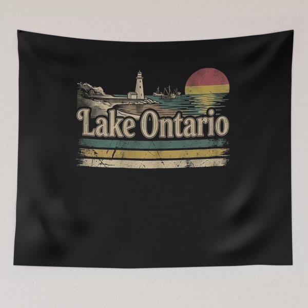 Item preview, Retro vintage Sunset Great Lakes Lake Ontario designed and sold by ZANNIX.