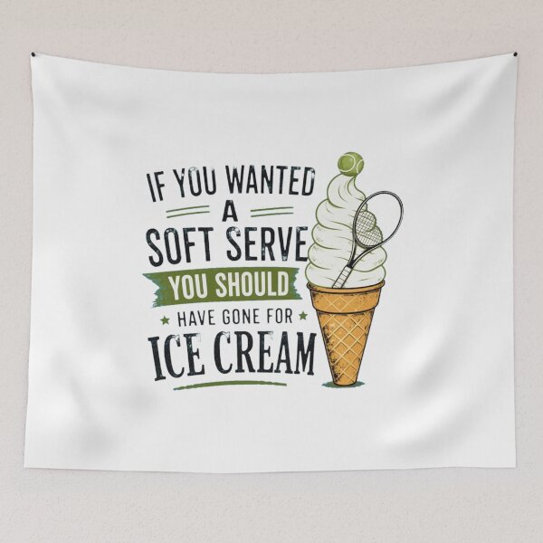 Item preview, Funny Tennis Ice Cream Soft Serve Pun designed and sold by asfiyasiroi.