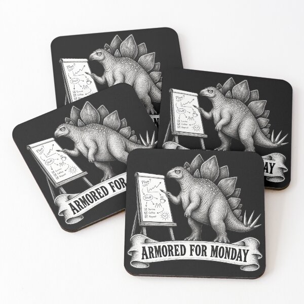 Item preview, Armored For Monday Stegosaurus  Office Gift designed and sold by InkwellOddity.