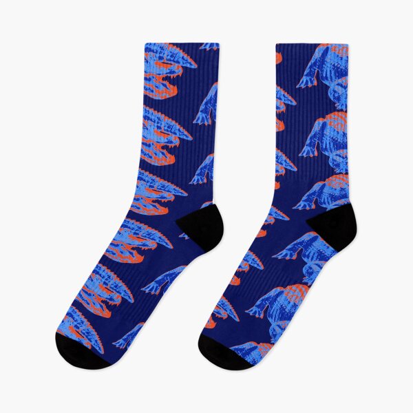 Artikelvorschau, Psychedelischer orangefarbener und blauer Alligator mit nach unten gerichtetem Kopf entworfen und verkauft von Karate Octopus.