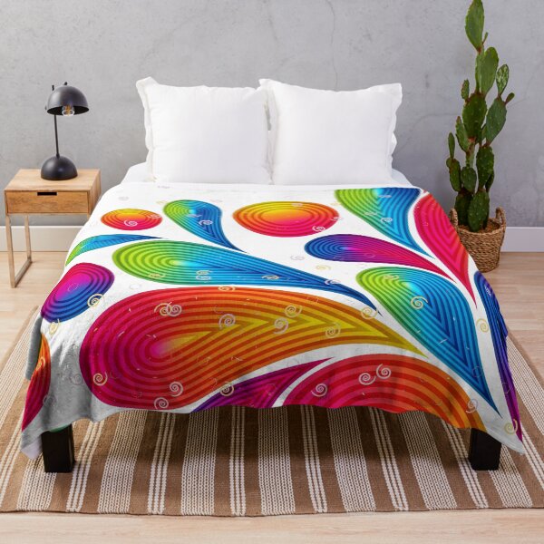 Item preview, Vibrant Rainbow Paisley Waves - Abstract Psychedelic Art designed and sold by RAJASWARSTORE.