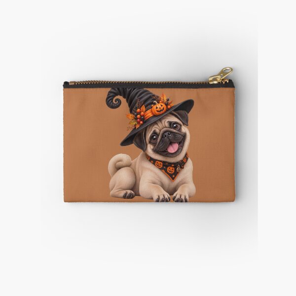 Item preview, Cute Pug Witch with Pumpkin Hat and Halloween Bandana designed and sold by MythicMood.