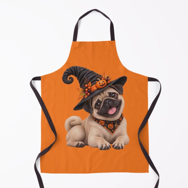 Item preview, Cute Pug Witch with Pumpkin Hat and Halloween Bandana designed and sold by MythicMood.