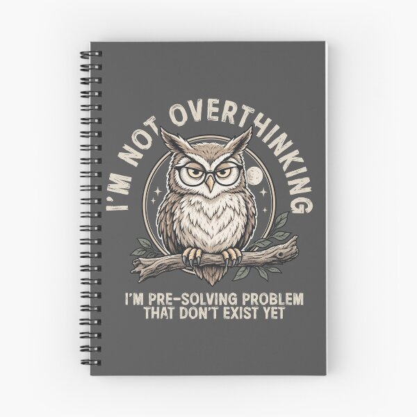 Item preview, Funny Overthinking Owl Shirt Anxiety Humor Tee Introvert Gift Sarcastic Graphic Shirt designed and sold by LessIsLoud.
