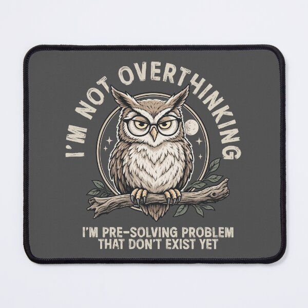 Item preview, Funny Overthinking Owl Shirt Anxiety Humor Tee Introvert Gift Sarcastic Graphic Shirt designed and sold by LessIsLoud.