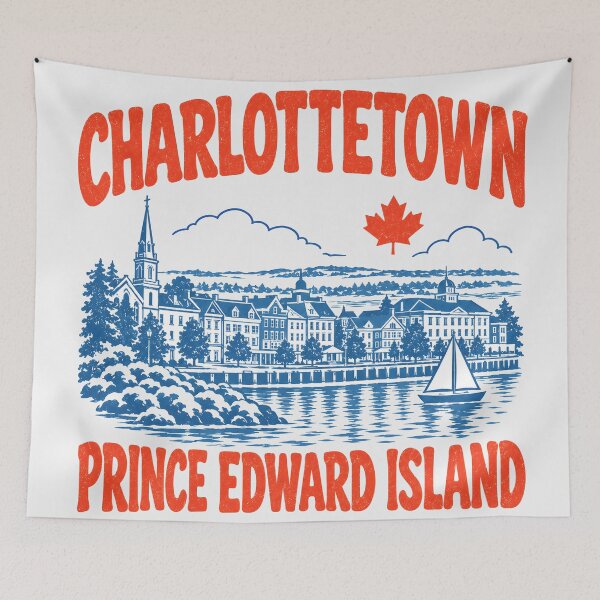 Item preview, Charlottetown PEI Retro City designed and sold by HowToCanadian.