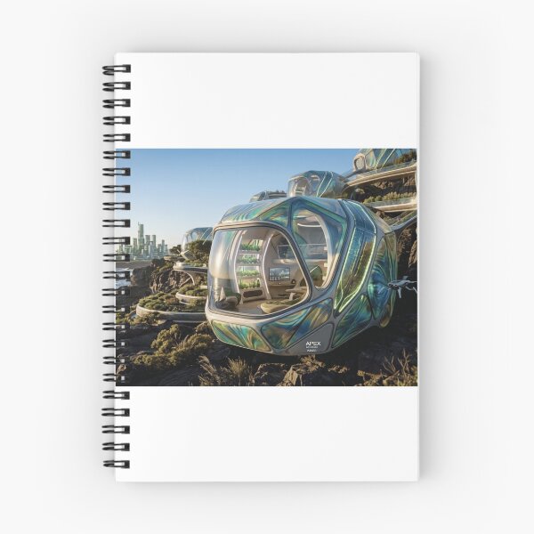 Item preview, Futuristic Solarpunk Cliffside Eco Pod Architecture Illustration designed and sold by lovepower.