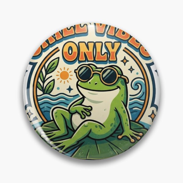 Item preview, Chill Vibes Only Cute Frog Funny Retro Design designed and sold by meghnad.