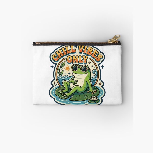 Item preview, Chill Vibes Only Cute Frog Funny Retro Design designed and sold by meghnad.