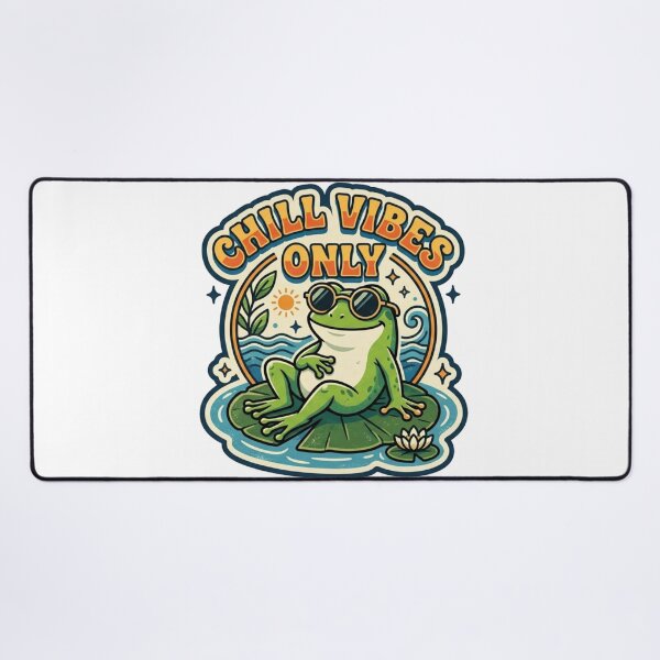 Item preview, Chill Vibes Only Cute Frog Funny Retro Design designed and sold by meghnad.