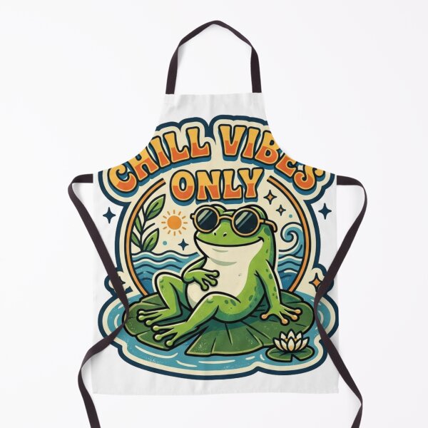 Item preview, Chill Vibes Only Cute Frog Funny Retro Design designed and sold by meghnad.