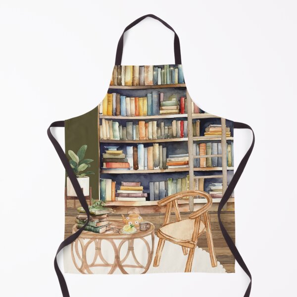 Artikelvorschau, Aquarell-Interior-Kunst: Gemütliche Bibliothek und Leseecke entworfen und verkauft von HBBS DESIGNS.