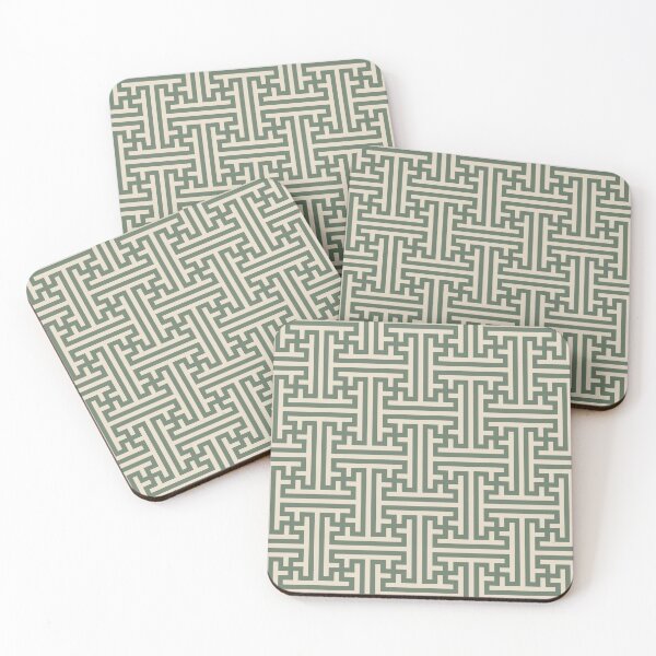 Item preview, Sage Sayagata Japanese Meander Pattern designed and sold by babyandbunny.