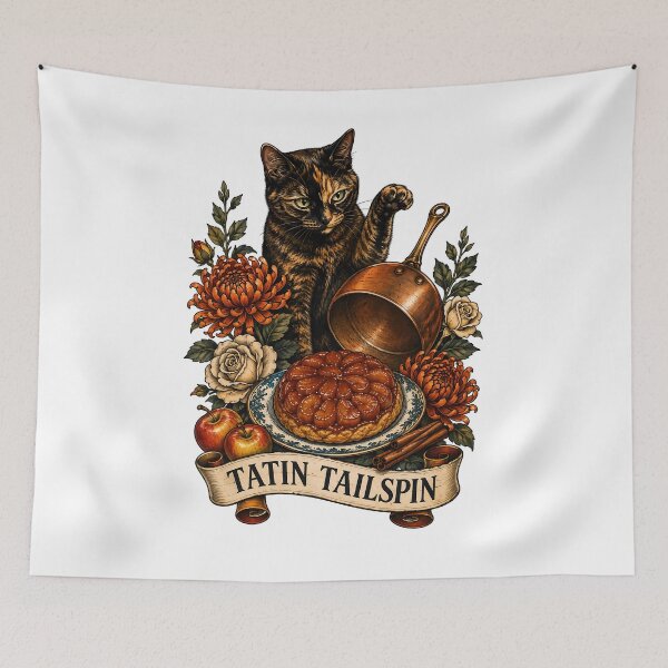 Item preview, Tatin Tailspin Tortoiseshell Cat Art designed and sold by Old's Cool Cat Studio.