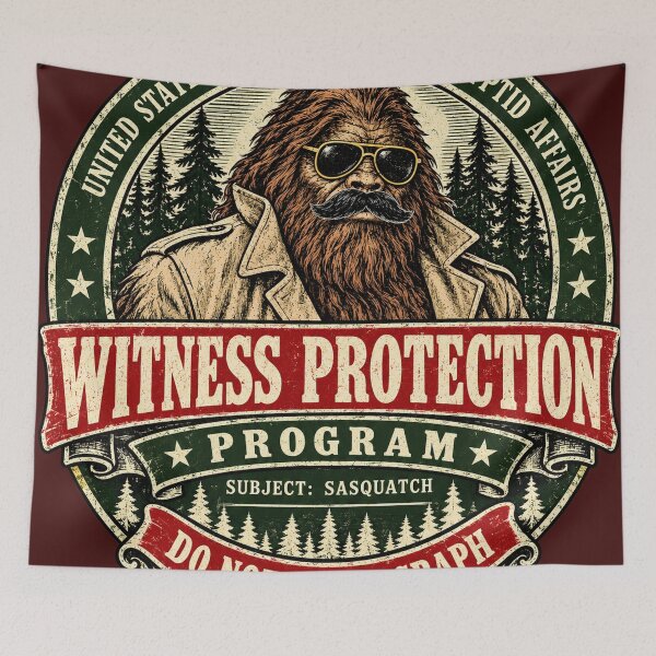 Item preview, Bigfoot Witness Protection Program – Sasquatch Cryptid Affairs designed and sold by Cohaagens Bazaar.