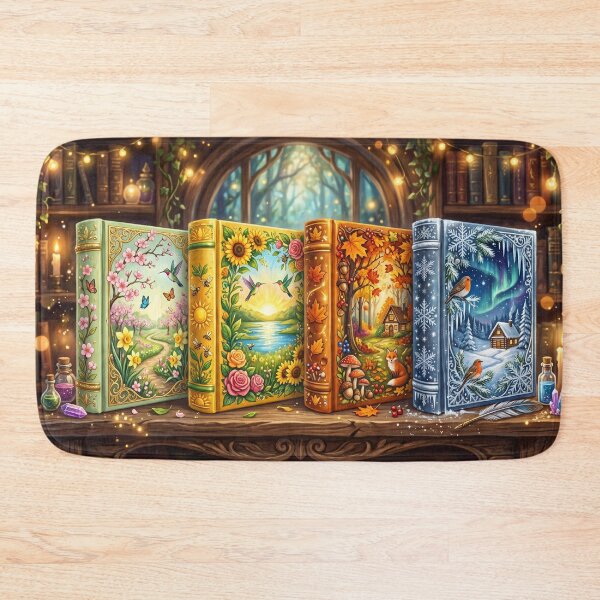 Item preview, Four Seasons Magical Books Fantasy Library Aesthetic designed and sold by SebastianSpace.