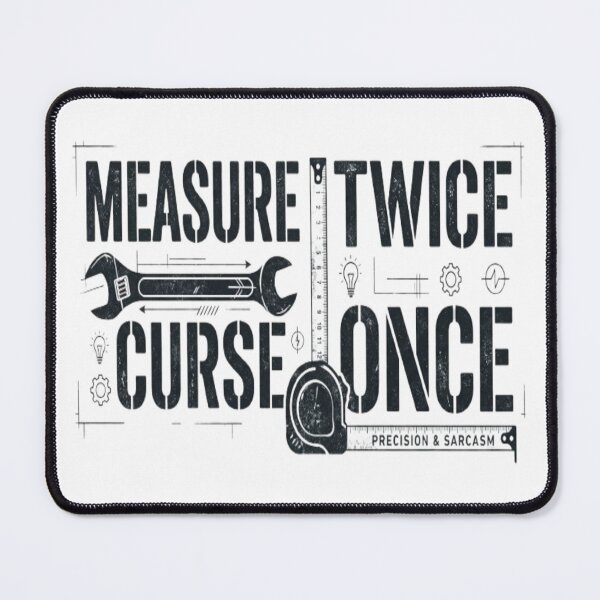 Item preview, Measure Twice Curse Once Funny Tradesman Shirt designed and sold by ArtsyElegance4U ⭐⭐⭐⭐⭐.
