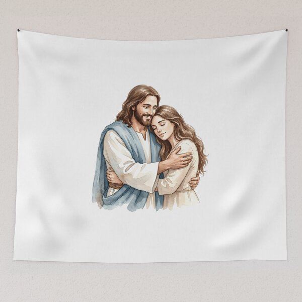 Item preview, Jesus Embrace Watercolor Christian  designed and sold by stylishdzign.