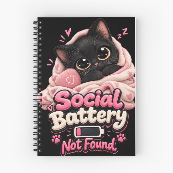 Item preview, Social Battery Not Found – Cute Black Cat Wrapped in Cozy Pink Blanket | Funny Introvert Cat Lover Gift designed and sold by Shuvra Gain.