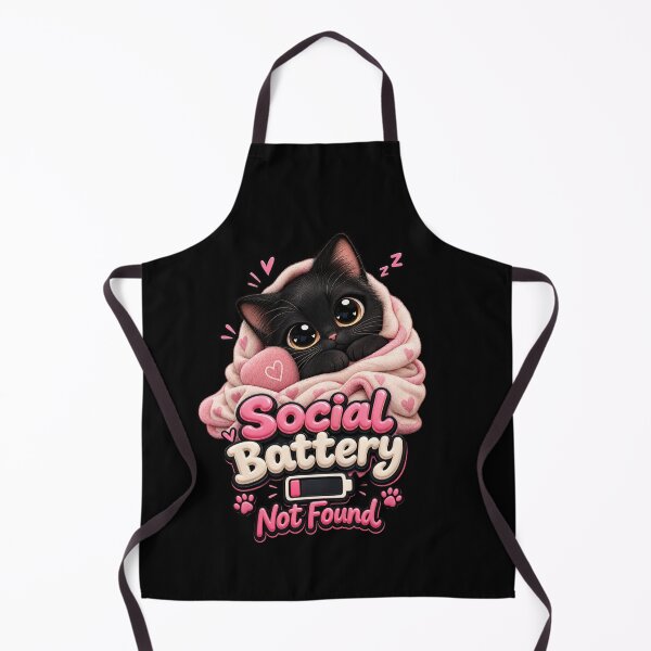 Item preview, Social Battery Not Found – Cute Black Cat Wrapped in Cozy Pink Blanket | Funny Introvert Cat Lover Gift designed and sold by Shuvra Gain.