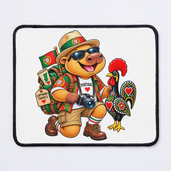 Item preview, Cute Portugal Capybara with Barcelos Rooster – Portuguese Travel Adventure designed and sold by CapybaraTravels.